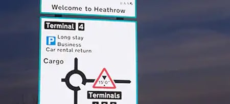 Road sign for Heathrow Airport
