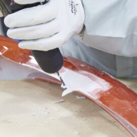 Drilling holes in the tab