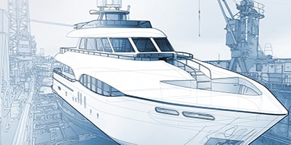 Image showing a motor boat in a diagram style