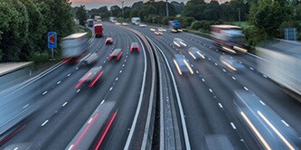 Highway with road markings
