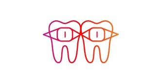 Icon of teeth with brackets on them
