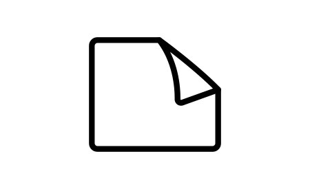 icon of film square with corner peeled back
