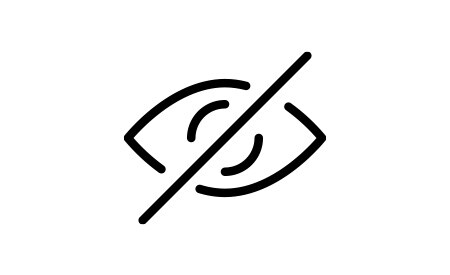 icon of eye with line through it
