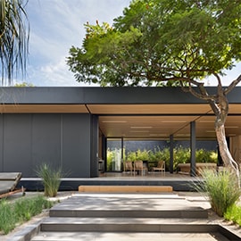 Modern home with natural surroundings and finishes