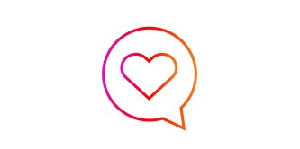 Icon of speech bubble with a heart
