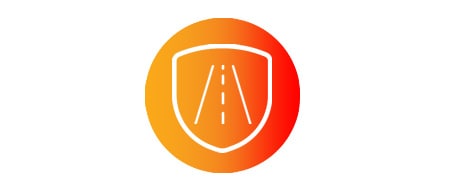 Shield and road icon
