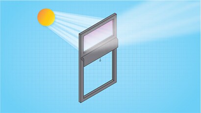 3M™ Daylight Redirecting Film redirect daylight shining upward toward the ceiling.
