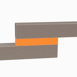Shear stress occuring in an overlap joint