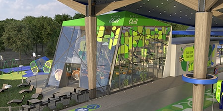 Ev charging station windows covered by window films.
