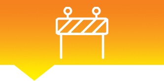 Road works barrier icon
