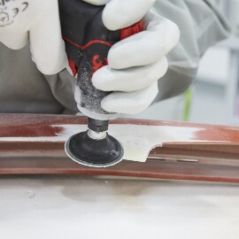 Shaping tab with fiber disc
