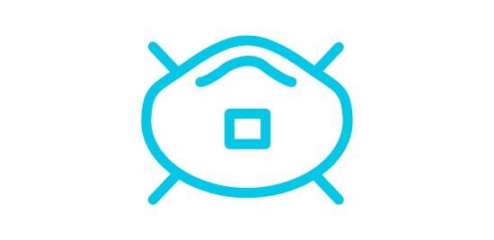 Icon of a n95 facemask or respirator.
